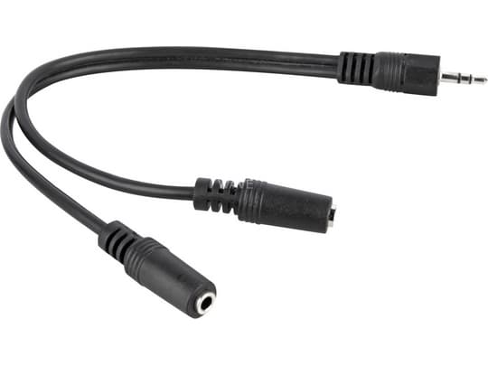Goobay AVK 317-020 0.2m, 3.5mm, Hankjønn, 2 x 3.5mm, Hunkjønn, 0,2 m, Sort