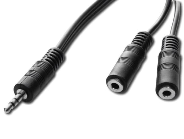 Goobay AVK 317-020 0.2m, 3.5mm, Hankjønn, 2 x 3.5mm, Hunkjønn, 0,2 m, Sort
