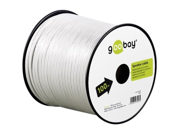 Goobay LSK 2x1,5 - 100m, 100 m, Hvit