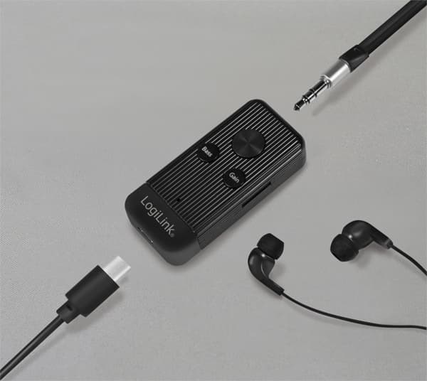 LogiLink BT0055 Bluetooth Audio Adapter - Bluetooth trådløs lydmottaker - Minijack (3,5 mm) - Svart