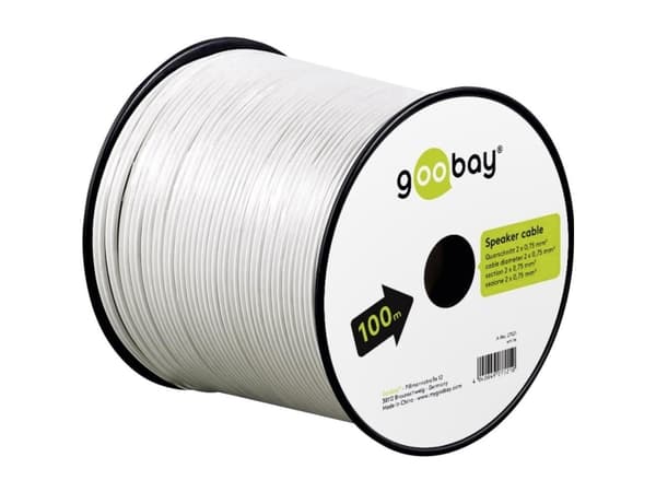 Goobay LSK 2x0,75 - 100m, 100 m, Hvit