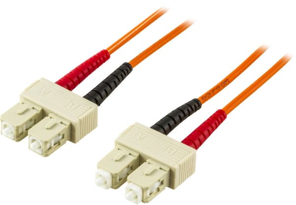 OM1 Fiber cable, SC - SC, duplex, UPC, 62,5/125, 2m, orange