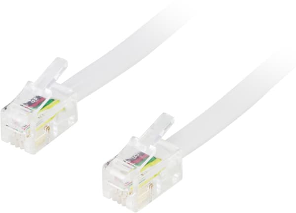 Modular cable 4P4C(RJ9/RJ10/RJ22) 3m, white