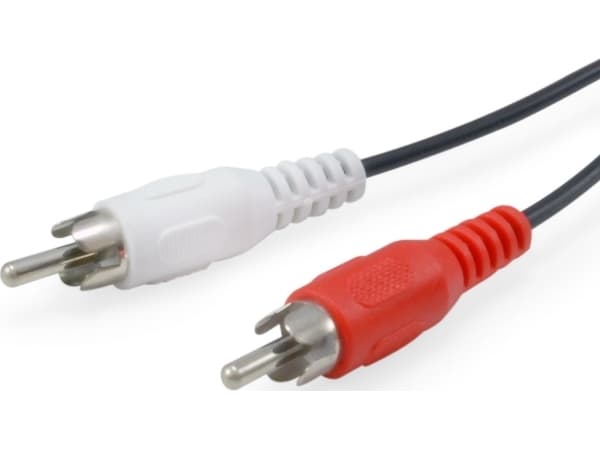 Equip 147094, 2 x RCA, Hankjønn, 2 x RCA, Hankjønn, 2,5 m, Sort
