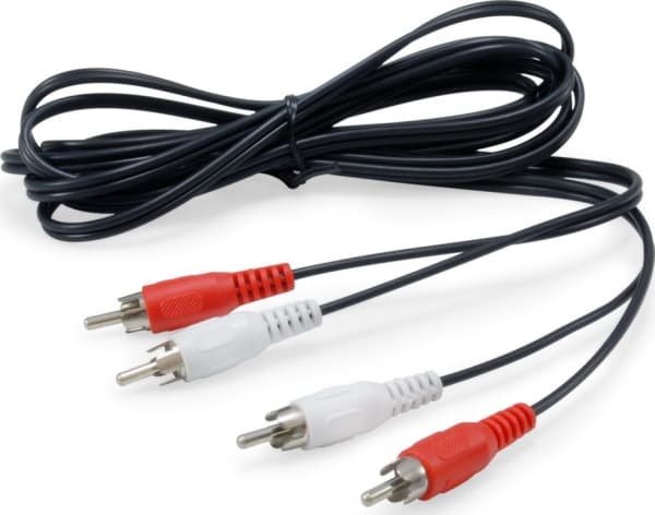 Equip 147094, 2 x RCA, Hankjønn, 2 x RCA, Hankjønn, 2,5 m, Sort