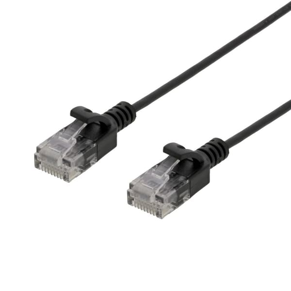 U/UTP Cat6 patch cable slim, 2.6 mm⌀, 2m, 500MHz, black
