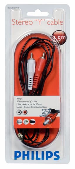 Philips SWA2527W - Lydkabel - mini-phone stereo 3.5 mm hann til RCA hann - 1.5 m - skjermet