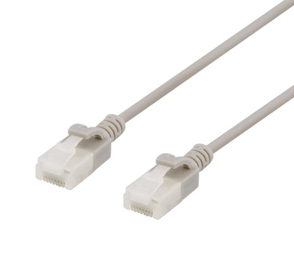 U/UTP Cat6a patch cable, slim, 3.5mm diameter, 1.5m, grey