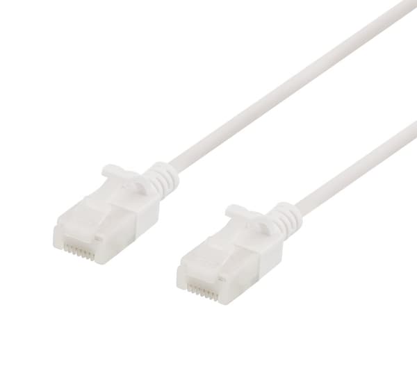 U/UTP Cat6a patch cable, slim, 3,5mm diameter, 2m, white