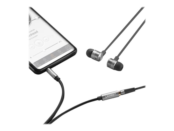 Ugreen - Hodetelefonsforlengelseskabel - mini-phone stereo 3.5 mm hann til mini-phone stereo 3.5 mm hunn - 2 m - dobbeltisolert - svart
