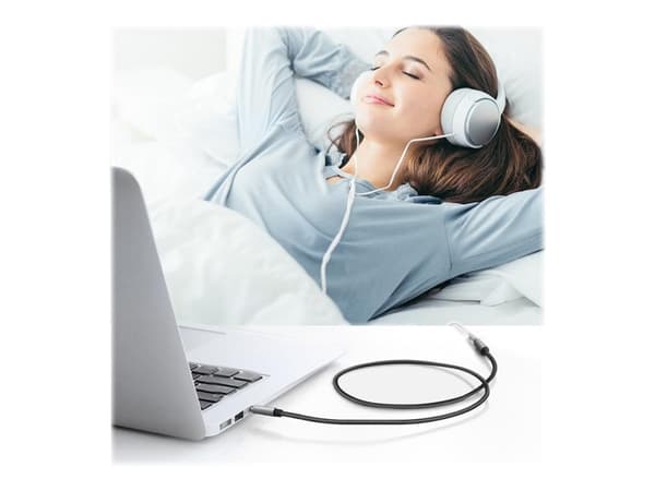 Ugreen - Hodetelefonsforlengelseskabel - mini-phone stereo 3.5 mm hann til mini-phone stereo 3.5 mm hunn - 2 m - dobbeltisolert - svart