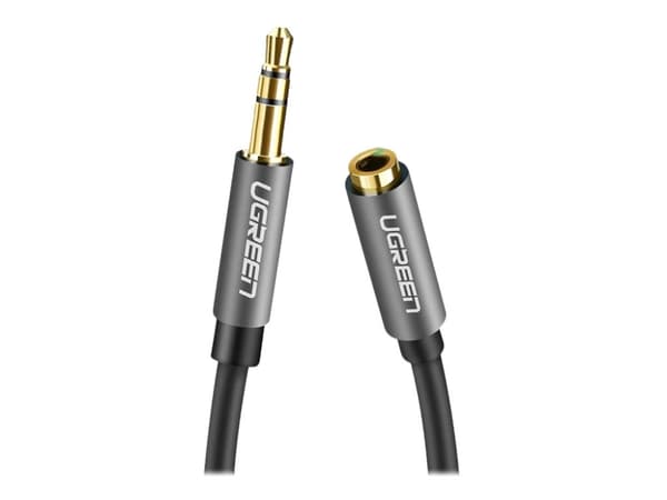 Ugreen - Hodetelefonsforlengelseskabel - mini-phone stereo 3.5 mm hann til mini-phone stereo 3.5 mm hunn - 2 m - dobbeltisolert - svart