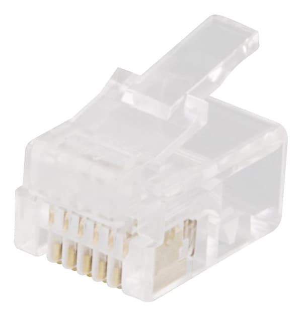 DELTACO Modularkontakt RJ12, 6P6C, 20-pack, transparent