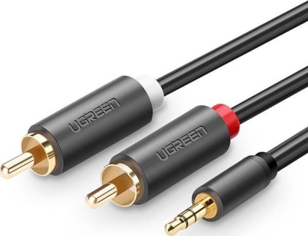 Ugreen UGREEN AV102 cable 2x RCA (Cinch) jack 3.5 mm 3m cable (black)
