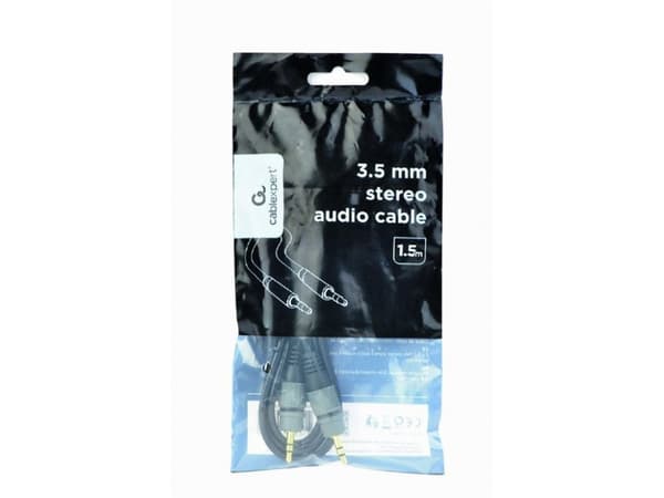 Gembird CCAP-3535MM-1.5M, 3.5mm, Hanstik, 3.5mm, Hanstik, 1,5 m, Musta