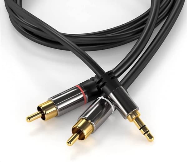 Cable PremiumCord socket 3.5 mm - RCA (Cinch) x2 3m black (kjqcin3)