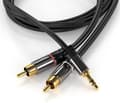 Miniatyrbild 4 av 4: Cable PremiumCord socket 3.5 mm - RCA (Cinch) x2 3m black (kjqcin3)
