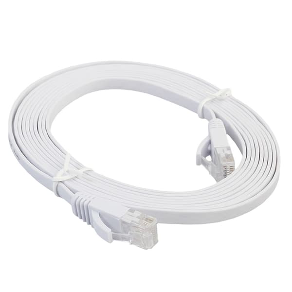 3m CAT6 Ultratunn Platt Nätverkskabel, RJ45 (Vit)