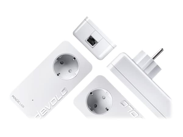 Devolo Magic 2 LAN trippel startsett, 2400 Mbit/s, IEEE 802.1p, IEEE 802.3, IEEE 802.3ab, IEEE 802.3az, IEEE 802.3u, IEEE 802.3x, Type F, Gigabit Mbi