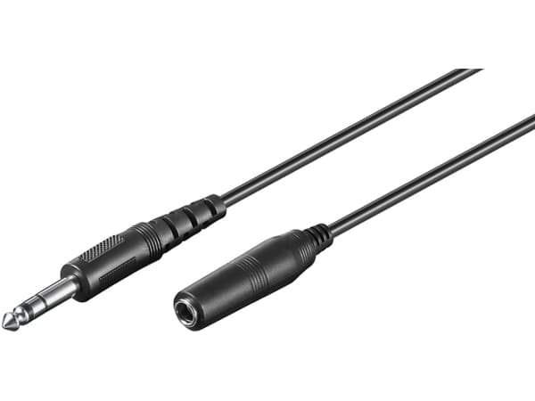 Goobay 50428, 6.35mm, Hankjønn, 6.35mm, Hunkjønn, 5 m, Sort