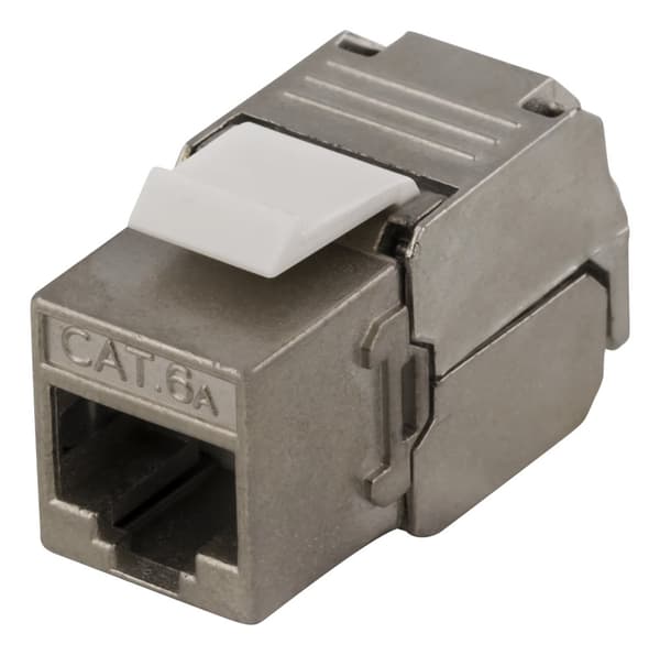FTP Cat6a keystone connector, shielded, 22-26 AWG, Tool-free