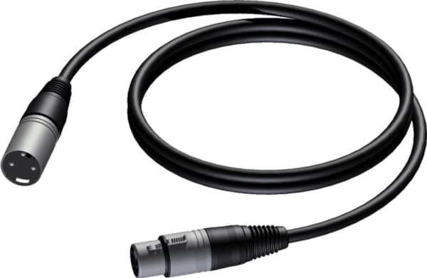 PROCAB CAB901, XLR, Hankjønn, XLR, Hunkjønn, 1 m, Sort