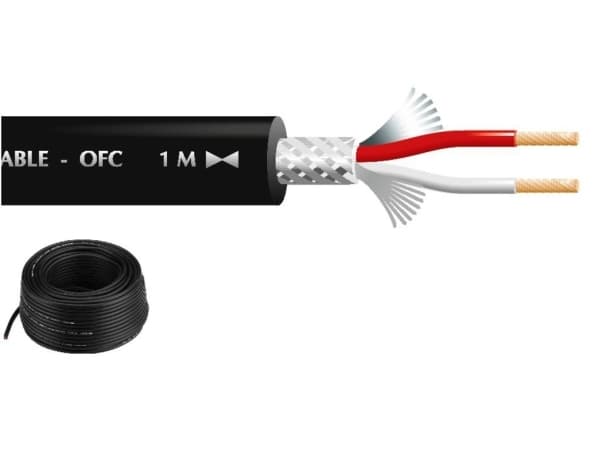 Monacor MLC-52/SW, Fiberoptisk, 50 m, Sort