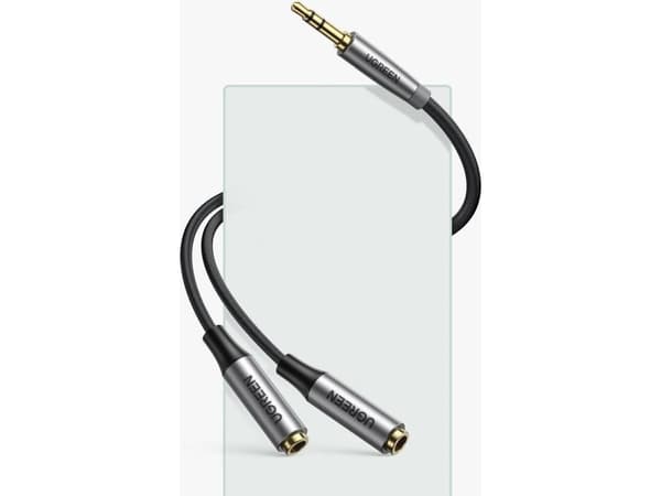 Ugreen cable AUX UGREEN audio splitter 3.5 mm jack cable, 20cm (gray)