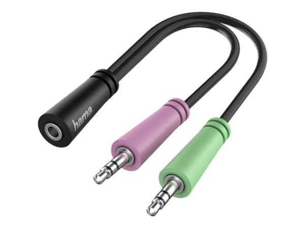 Hama - Audioadapter - 4-polsminijakk hunn til mini-phone stereo 3.5 mm hann - 15 cm - svart