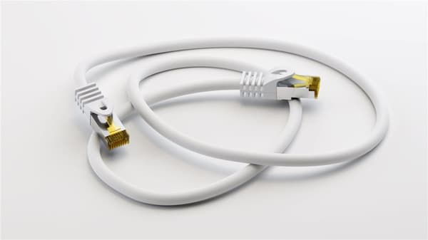 RJ45 välijohto CAT 6A S/FTP (PiMF), 500 MHz, CAT 7 raakakaapelilla, valkoinen