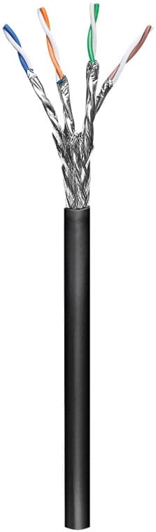Udendørs netværkskabel CAT 6, S/FTP (PiMF), sort