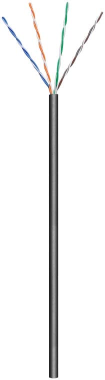 CAT 6 utendørs nettverkskabel, U/UTP, svart