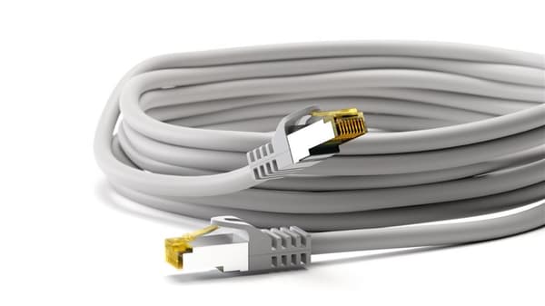 RJ45 netværkskabel S/FTP (PiMF), 500 MHz, med CAT 7 råkabel, grå, 10 m