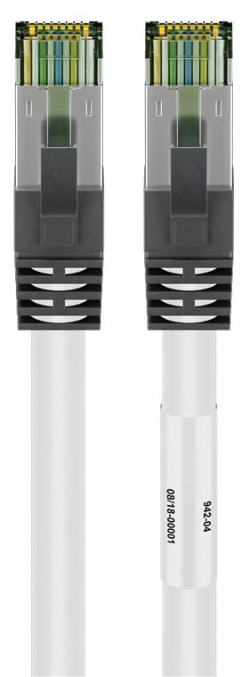 RJ45 (CAT 6A, 500 MHz) patch-kaapeli CAT 8.1 S / FTP-raakakaapelilla, 15292