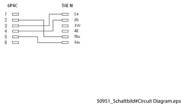 TAE-N kabel (International Pin out) 4 pins