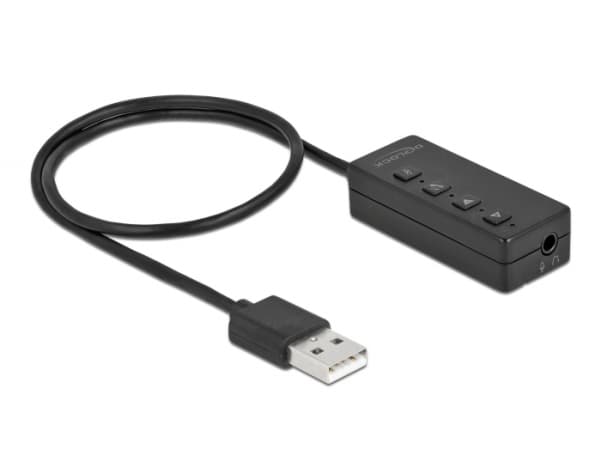 Delock - Ljudkort - 16-bitars - 48 kHz - 100 dB SNR (förhållande signal-brus) - stereo - USB 2.0