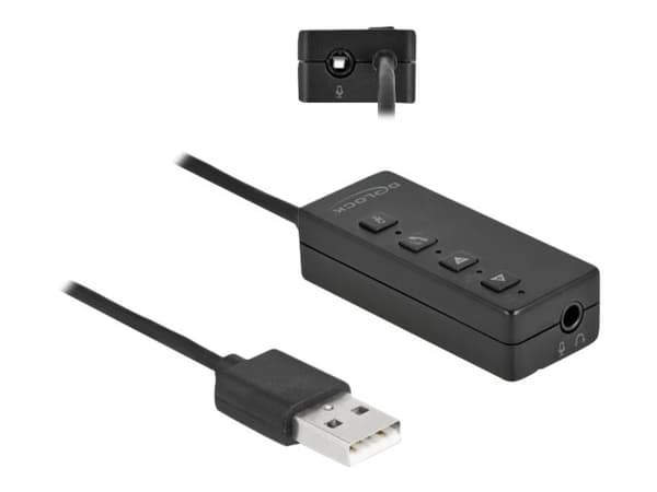 Delock - Ljudkort - 16-bitars - 48 kHz - 100 dB SNR (förhållande signal-brus) - stereo - USB 2.0