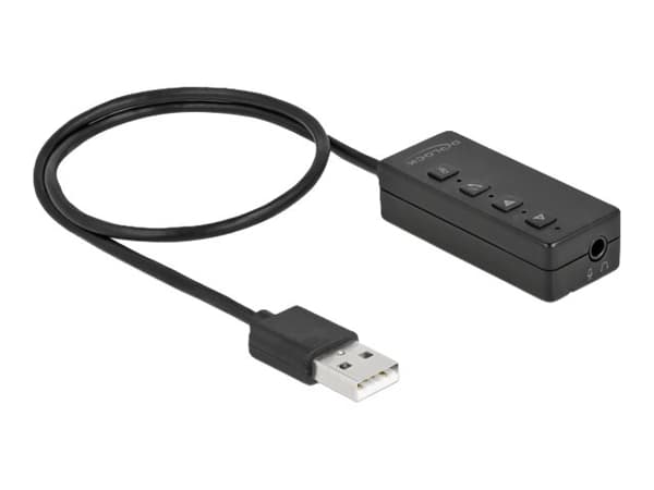 Delock - Ljudkort - 16-bitars - 48 kHz - 100 dB SNR (förhållande signal-brus) - stereo - USB 2.0