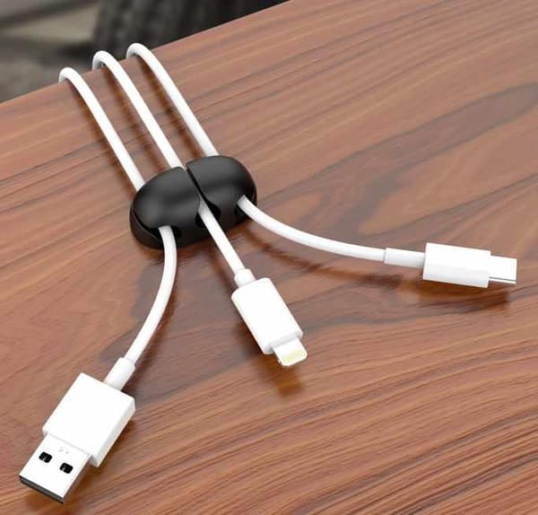 2-Pack - Kabelhållare  Tre Kablar – Effektiv Sladdorganisation för Ditt Hem eller Kontor!