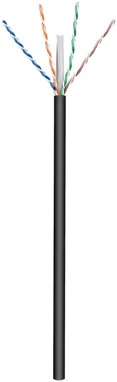 CAT 6 utendørs nettverkskabel, U/UTP, svart