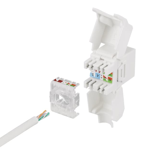 UTP Cat6a Keystone connector unshield 28AWG slim "Toolfree"