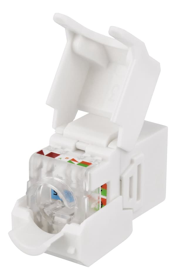 UTP Cat6a Keystone connector unshield 28AWG slim "Toolfree"