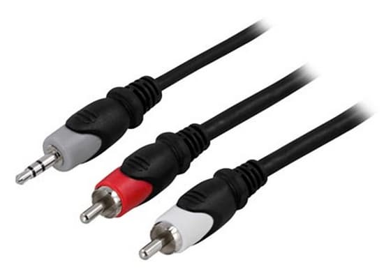 DELTACO - Lydkabel - mini-phone stereo 3.5 mm hann til RCA hann - 10 m