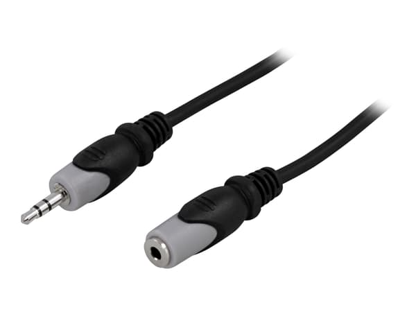 DELTACO - Ljudförlängningskabel - mini-phone stereo 3.5 mm hane till mini-phone stereo 3.5 mm hona - 10 m