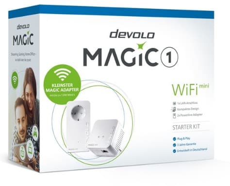 devolo Magic 1 WiFi mini - Starter Kit - brygga - - HomeGrid - Wi-Fi - 2,4 GHz - vägginsticksbar