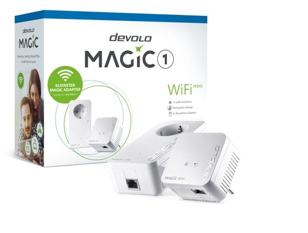 devolo Magic 1 WiFi mini - Starter Kit - brygga - - HomeGrid - Wi-Fi - 2,4 GHz - vägginsticksbar