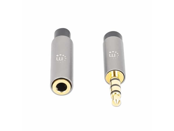 Manhattan 356046, 3.5mm, Hankjønn, 3.5mm, Hunkjønn, 3 m, Sort, Sølv