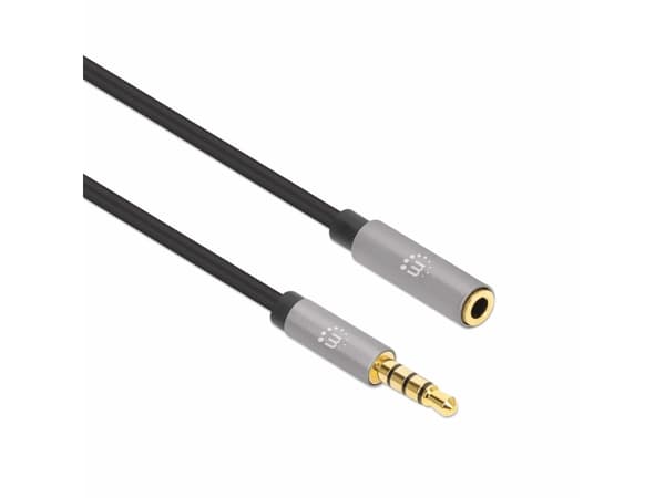 Manhattan 356046, 3.5mm, Hankjønn, 3.5mm, Hunkjønn, 3 m, Sort, Sølv