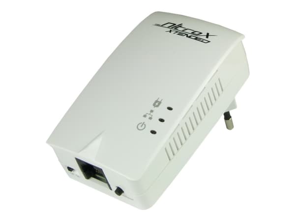 Inter-Tech PLA-200 PowerLAN Adapter - Strømlinjeadapter - HomePlug AV (HPAV) - veggpluggbar Hvit