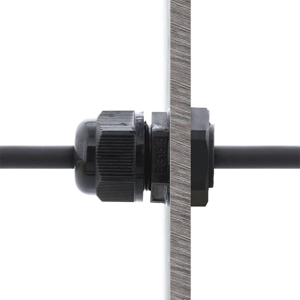 S/FTP Cat6a patch cable, 3m, IP68, PG13.5, black